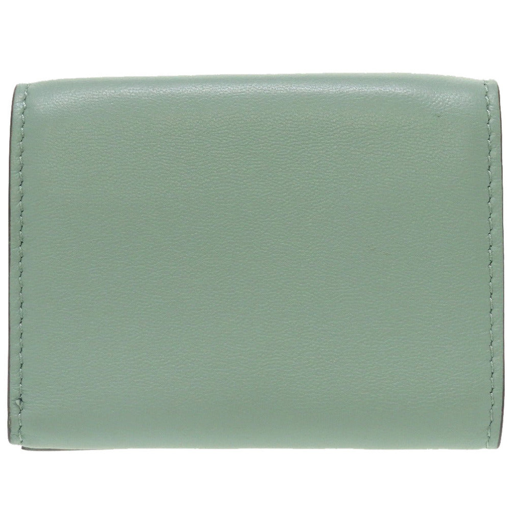 新品同様 フェンディ コンパクトウォレット 8M0395 レザー グリーン 緑 3つ折り財布 財布 0109【中古】FENDI