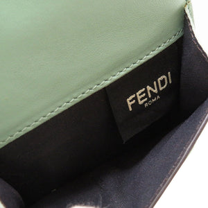 新品同様 フェンディ コンパクトウォレット 8M0395 レザー グリーン 緑 3つ折り財布 財布 0109【中古】FENDI