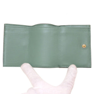 新品同様 フェンディ コンパクトウォレット 8M0395 レザー グリーン 緑 3つ折り財布 財布 0109【中古】FENDI