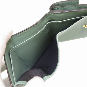 新品同様 フェンディ コンパクトウォレット 8M0395 レザー グリーン 緑 3つ折り財布 財布 0109【中古】FENDI