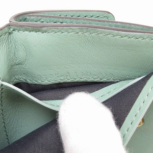 新品同様 フェンディ コンパクトウォレット 8M0395 レザー グリーン 緑 3つ折り財布 財布 0109【中古】FENDI