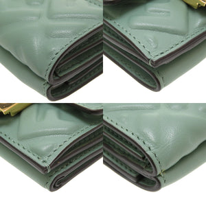 新品同様 フェンディ コンパクトウォレット 8M0395 レザー グリーン 緑 3つ折り財布 財布 0109【中古】FENDI