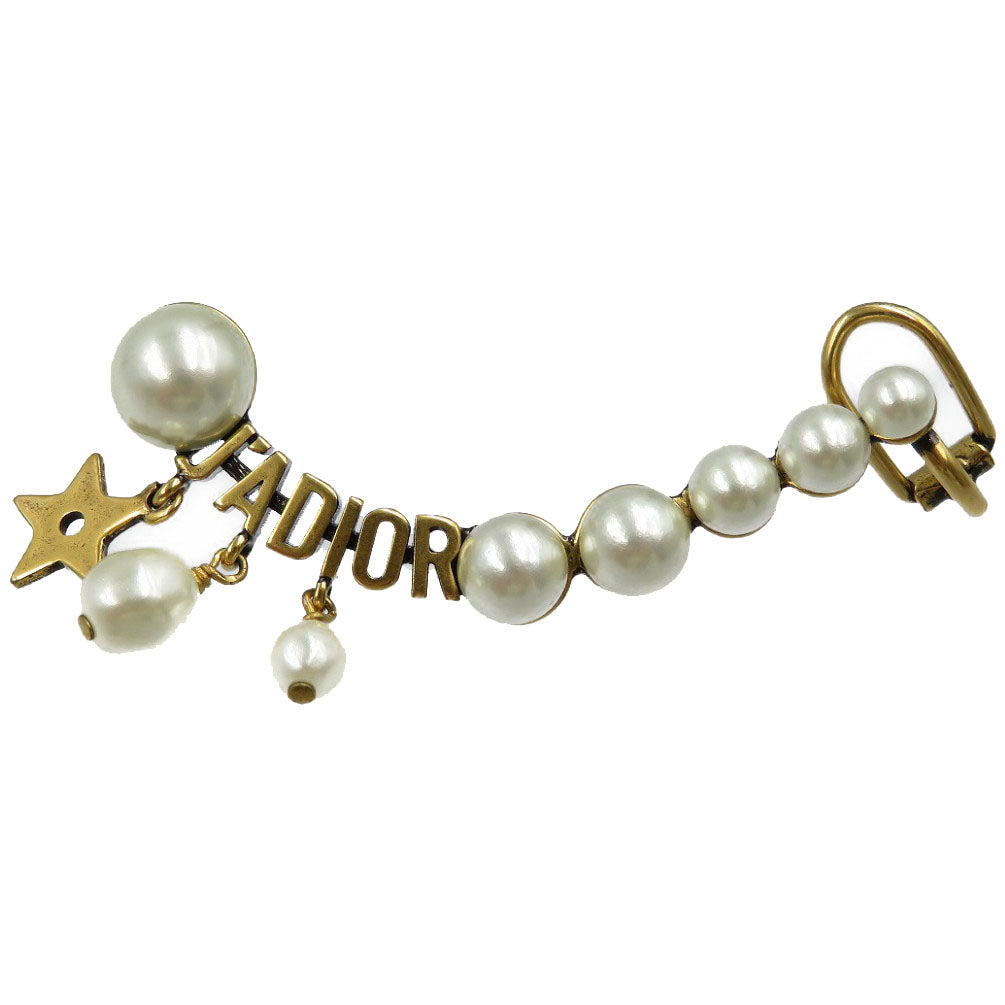 新品同様 クリスチャンディオール J'DIOR メタル レジンパール ゴールド 片耳ピアス 0117【中古】Christian Dior