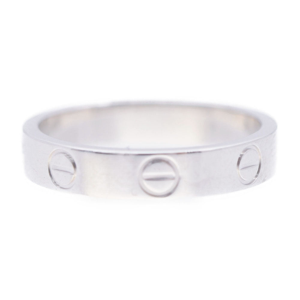 新品同様 カルティエ 750WG ミニラブリング #52 K18WG ホワイトゴールド アクセサリー 12号 0120【中古】CARTIER レディース