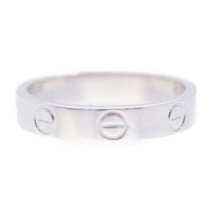 新品同様 カルティエ 750WG ミニラブリング #52 K18WG ホワイトゴールド アクセサリー 12号 0120【中古】CARTIER レディース