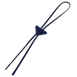 未使用 プラダ トライアングルロゴ 2IC027 サフィアーノレザー ネイビー 紺 ループタイ ボロタイ 0127【中古】PRADA