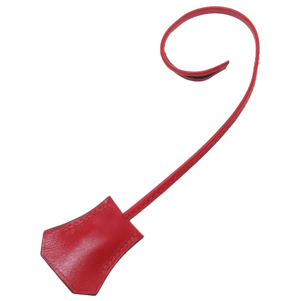 美品 エルメス ボックスカーフ ルージュヴィフ 赤 バッグチャーム キーホルダー クロシェット 0128【中古】HERMES