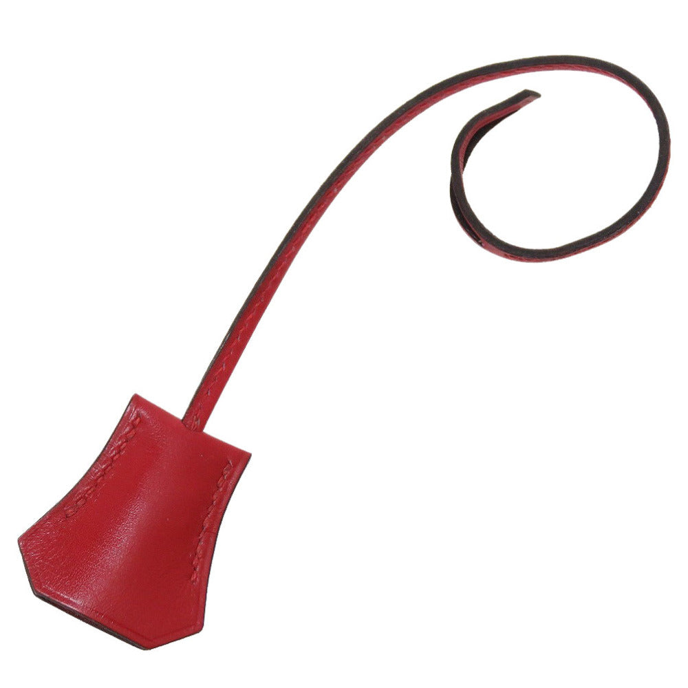 美品 エルメス ボックスカーフ ルージュヴィフ 赤 バッグチャーム キーホルダー クロシェット 0128【中古】HERMES