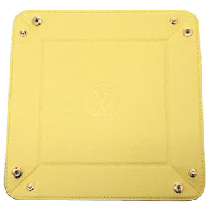 美品 ルイヴィトン LVサークル ノベルティ レザー イエロー 黄 小物入れ ジュエリートレイ 0130【中古】LOUIS VUITTON