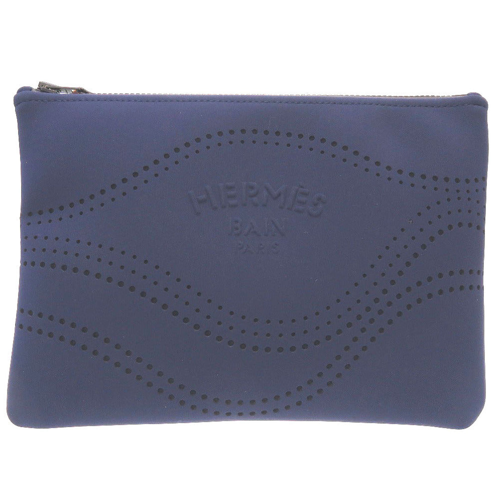 新品同様 エルメス ネオバン MM ポリアミド エラスタン ネイビー 紺 クラッチバッグ ポーチ 0131【中古】HERMES
