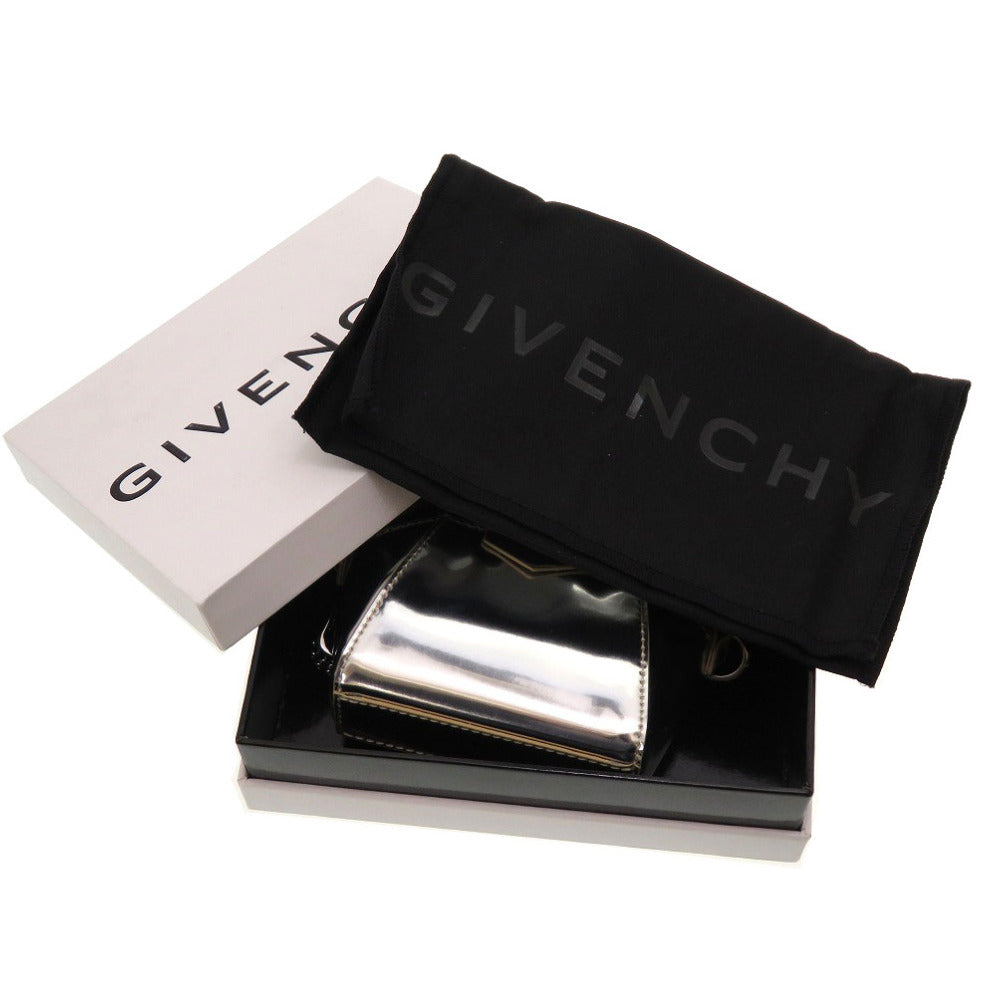 未使用 ジバンシィ ベイビーアンティゴナ BB60D7B0XN レザー シルバー チェーン ショルダーバッグ 0136【中古】GIVENCHY