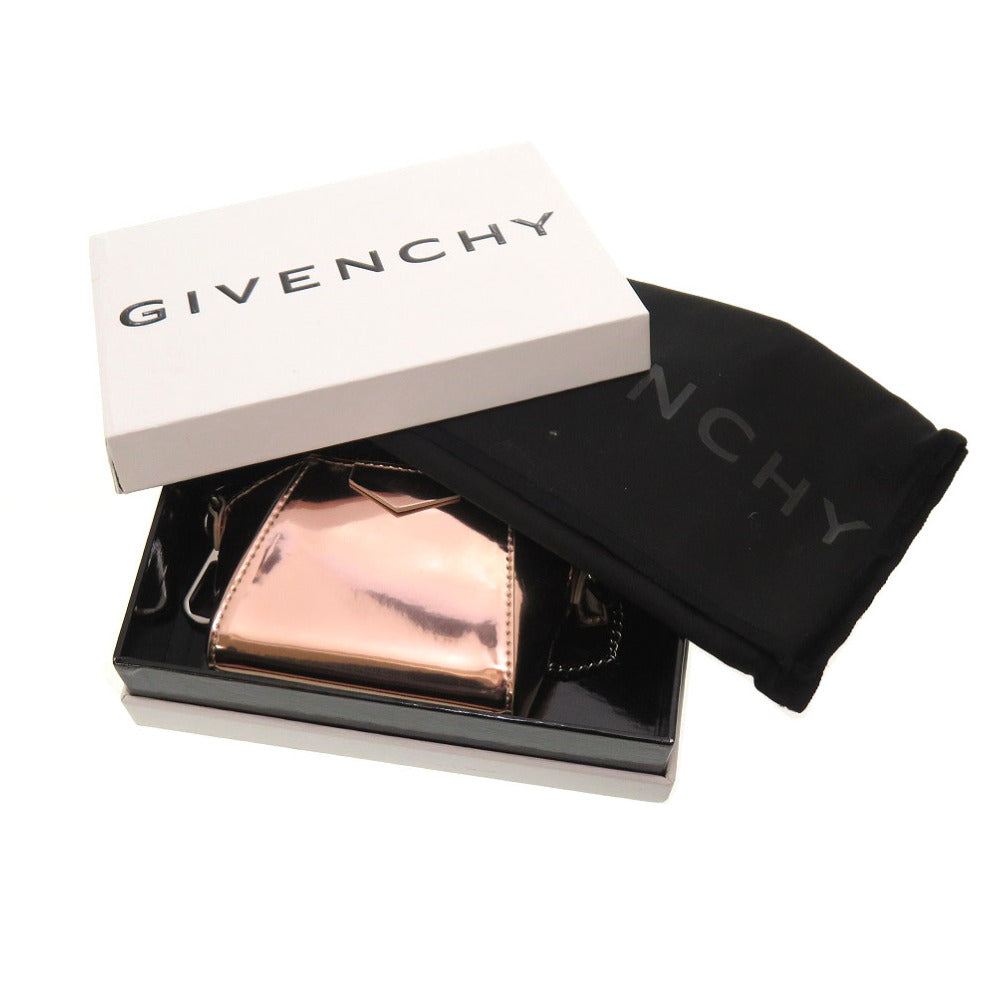 未使用 ジバンシィ ベイビーアンティゴナ BB60D7B0XN レザー メタリックピンク チェーン ショルダーバッグ 0137【中古】GIVENCHY