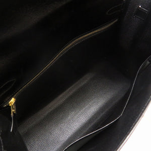 新品同様 エルメス ケリー32 ギロッシュ 外縫い ボックスカーフ ブラック ゴールド金具 □G刻印 ハンドバッグ バッグ 黒 0028 【中古】 HERMES ケリーギロッシュ