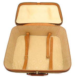 エルメス ヴィンテージ トワルアッシュ レザー ブラウン ゴールド金具 〇K刻印 トランク バッグ 茶 0030 【中古】 HERMES