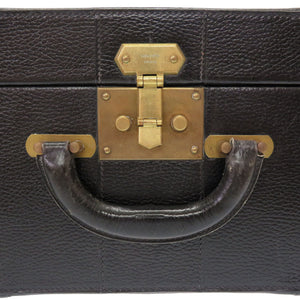 エルメス アンティーク トランク ケース レザー ブラック ヴィンテージ バッグ 黒 0031 【中古】 HERMES メンズ