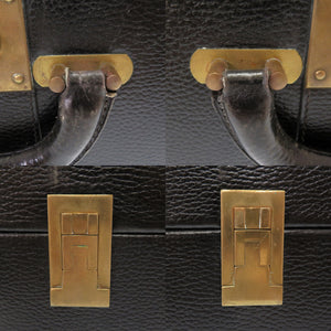 エルメス アンティーク トランク ケース レザー ブラック ヴィンテージ バッグ 黒 0031 【中古】 HERMES メンズ
