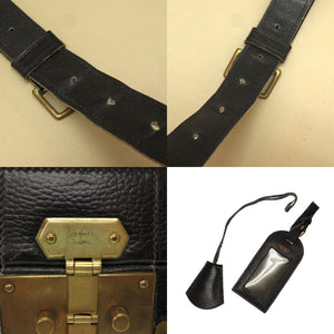 エルメス アンティーク トランク ケース レザー ブラック ヴィンテージ バッグ 黒 0032 【中古】 HERMES メンズ