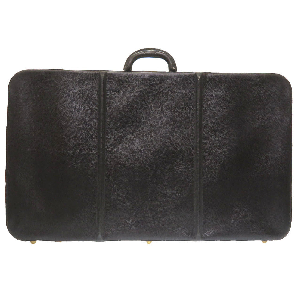 エルメス アンティーク トランク ケース レザー ブラック ヴィンテージ バッグ 黒 0032 【中古】 HERMES メンズ