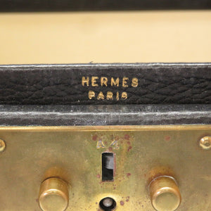 エルメス アンティーク トランク ケース レザー ブラック ヴィンテージ バッグ 黒 0032 【中古】 HERMES メンズ