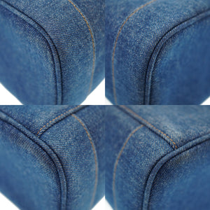 美品 シャネル デニム ブルー 4番台 ココマーク バニティバッグ ハンドバッグ バッグ 青 0060 【中古】 CHANEL
