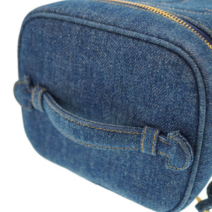 美品 シャネル デニム ブルー 4番台 ココマーク バニティバッグ ハンドバッグ バッグ 青 0060 【中古】 CHANEL