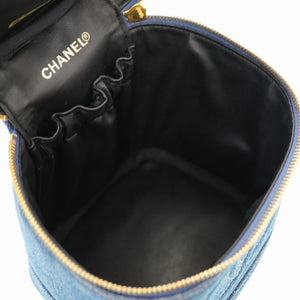 美品 シャネル デニム ブルー 4番台 ココマーク バニティバッグ ハンドバッグ バッグ 青 0060 【中古】 CHANEL
