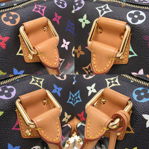 ルイ ヴィトン モノグラム マルチカラー スピーディ30 ノワール M92642 ハンドバッグ バッグ 黒 LV 0073 【中古】 LOUIS VUITTON