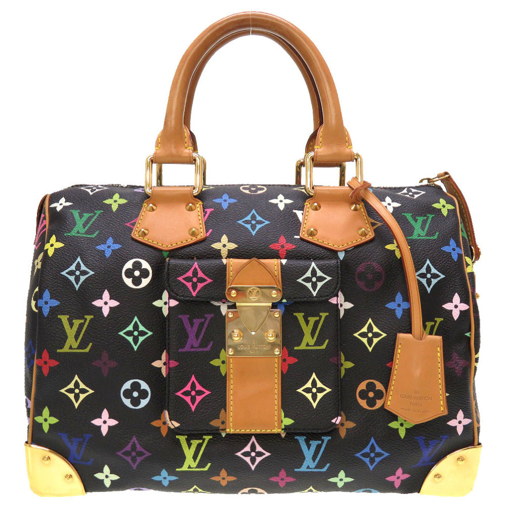 ルイ ヴィトン モノグラム マルチカラー スピーディ30 ノワール M92642 ハンドバッグ バッグ 黒 LV 0073 【中古】 LOUIS VUITTON