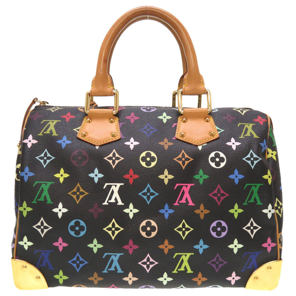 ルイ ヴィトン モノグラム マルチカラー スピーディ30 ノワール M92642 ハンドバッグ バッグ 黒 LV 0073 【中古】 LOUIS VUITTON