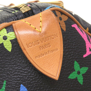 ルイ ヴィトン モノグラム マルチカラー スピーディ30 ノワール M92642 ハンドバッグ バッグ 黒 LV 0073 【中古】 LOUIS VUITTON