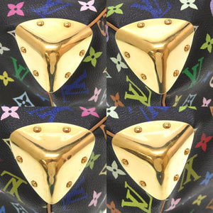 ルイ ヴィトン モノグラム マルチカラー スピーディ30 ノワール M92642 ハンドバッグ バッグ 黒 LV 0073 【中古】 LOUIS VUITTON