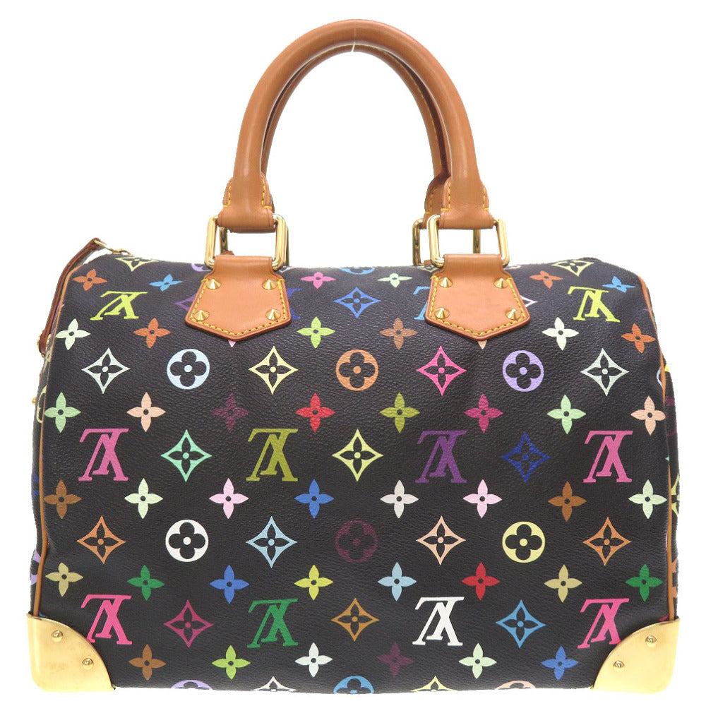 ルイ ヴィトン モノグラム マルチカラー スピーディ30 ノワール M92642 ハンドバッグ バッグ 黒 LV 0075 【中古】 LOUIS VUITTON