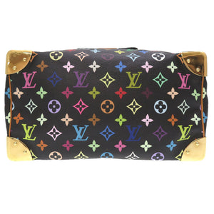 ルイ ヴィトン モノグラム マルチカラー スピーディ30 ノワール M92642 ハンドバッグ バッグ 黒 LV 0075 【中古】 LOUIS VUITTON