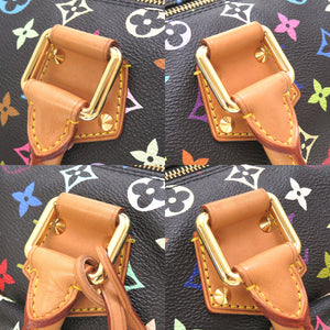 ルイ ヴィトン モノグラム マルチカラー スピーディ30 ノワール M92642 ハンドバッグ バッグ 黒 LV 0075 【中古】 LOUIS VUITTON