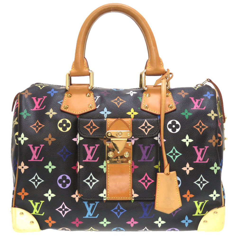 ルイ ヴィトン モノグラム マルチカラー スピーディ30 ノワール M92642 ハンドバッグ バッグ 黒 LV 0076 【中古】 LOUIS VUITTON