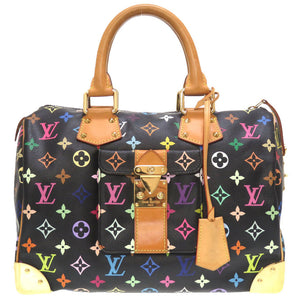 ルイ ヴィトン モノグラム マルチカラー スピーディ30 ノワール M92642 ハンドバッグ バッグ 黒 LV 0076 【中古】 LOUIS VUITTON