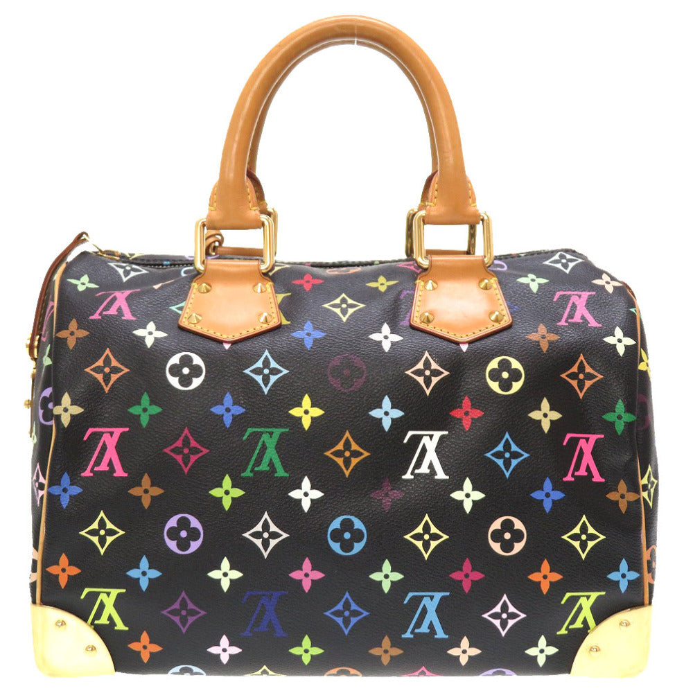 ルイ ヴィトン モノグラム マルチカラー スピーディ30 ノワール M92642 ハンドバッグ バッグ 黒 LV 0076 【中古】 LOUIS VUITTON