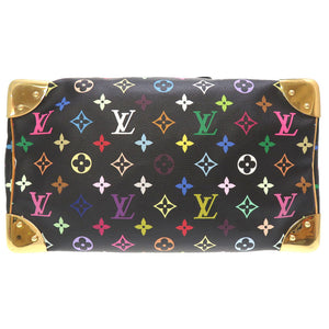 ルイ ヴィトン モノグラム マルチカラー スピーディ30 ノワール M92642 ハンドバッグ バッグ 黒 LV 0076 【中古】 LOUIS VUITTON