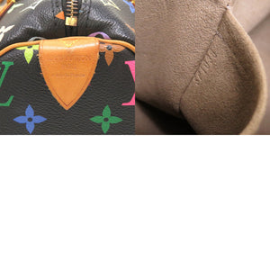 ルイ ヴィトン モノグラム マルチカラー スピーディ30 ノワール M92642 ハンドバッグ バッグ 黒 LV 0076 【中古】 LOUIS VUITTON