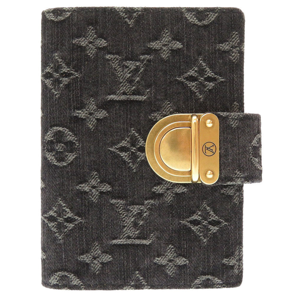 美品 ルイヴィトン モノグラム デニム R21038 アジェンダPM ノワール 手帳カバー 0083【中古】LOUIS VUITTON