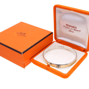 エルメス K18YG × シルバー コンビ バングル ヴィンテージ 750 イエローゴールド/シルバー925 ジュエリー 0094【中古】HERMES レディース