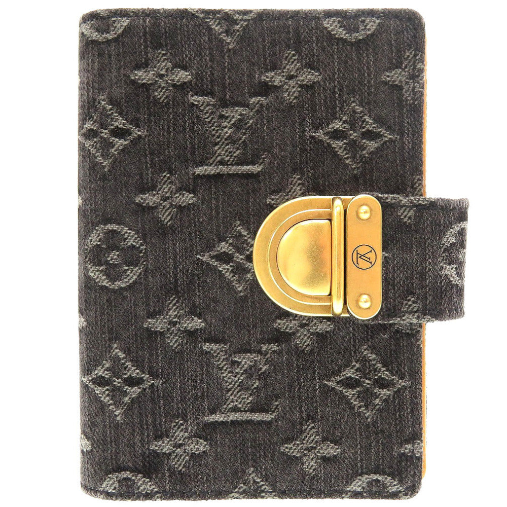 美品 ルイ ヴィトン モノグラムデニム アジェンダPM ノワール R21038 ブラック 黒 手帳カバー 手帳 0110【中古】LOUIS VUITTON