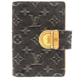 美品 ルイ ヴィトン モノグラムデニム アジェンダPM ノワール R21038 ブラック 黒 手帳カバー 手帳 0110【中古】LOUIS VUITTON