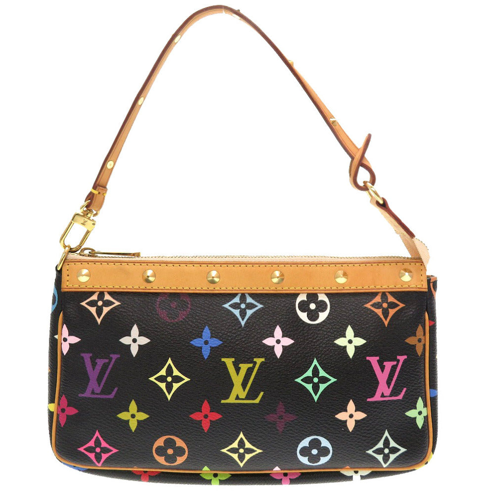 美品 ルイ ヴィトン モノグラム マルチカラー ポシェット アクセソワール ノワール M92648 ポーチ アクセサリーポーチ 黒 LV 0112 【中古】 LOUIS VUITTON