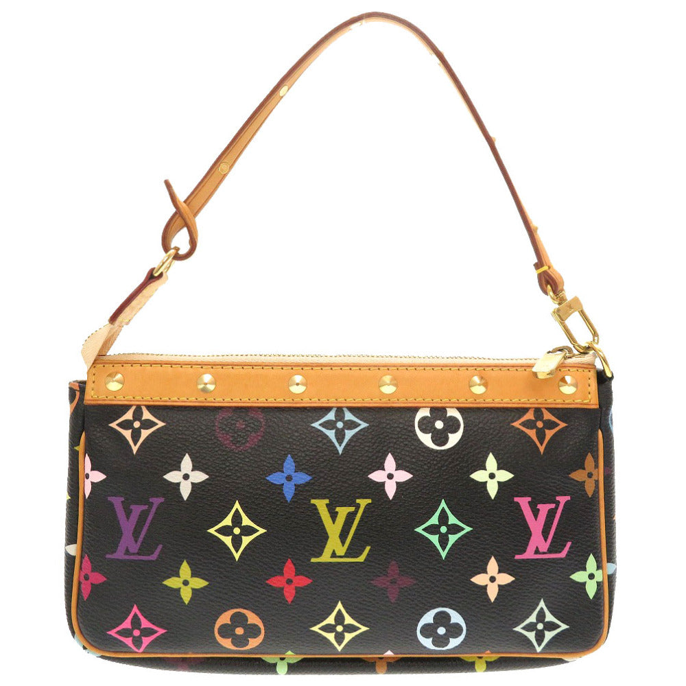 美品 ルイ ヴィトン モノグラム マルチカラー ポシェット アクセソワール ノワール M92648 ポーチ アクセサリーポーチ 黒 LV 0112 【中古】 LOUIS VUITTON