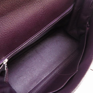 エルメス ケリー35 内縫い シェーブル レザン シルバー金具 □F刻印 ハンドバッグ バッグ 紫 0115 【中古】 HERMES