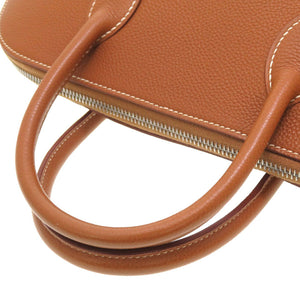美品 エルメス ウェブ フィヨルド ゴールド シルバー金具 □E刻印 ハンドバッグ バッグ 茶 0020 【中古】 HERMES