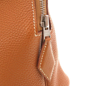 美品 エルメス ウェブ フィヨルド ゴールド シルバー金具 □E刻印 ハンドバッグ バッグ 茶 0020 【中古】 HERMES