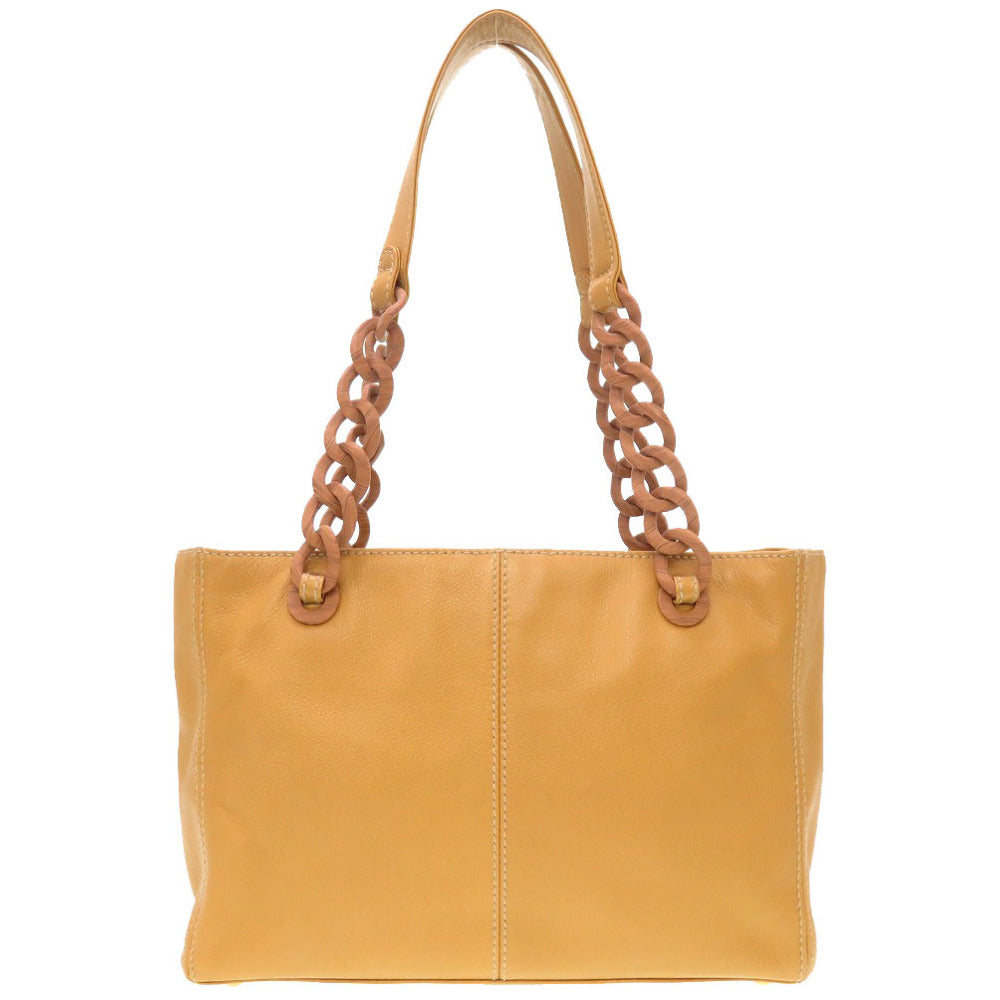 美品 シャネル ウッド調 プラチェーン レザー キャメル 8番台 ココマーク トートバッグ バッグ 茶 0129 【中古】 CHANEL