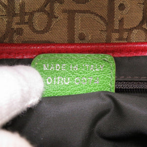 未使用 ディオール トロッター サドルバッグ ラスタ キャンバス レザー ベージュ レッド イエロー グリーン シルバー金具 ハンドバッグ バッグ 0131 【中古】 Christian Dior